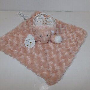 Blankets & Beyond Pink Rosette Elephant Security Blanket Plush Baby Lovey NEW